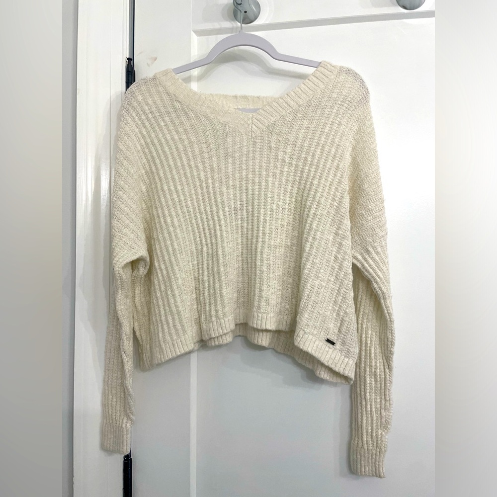 XS Cream Cropped Sweater